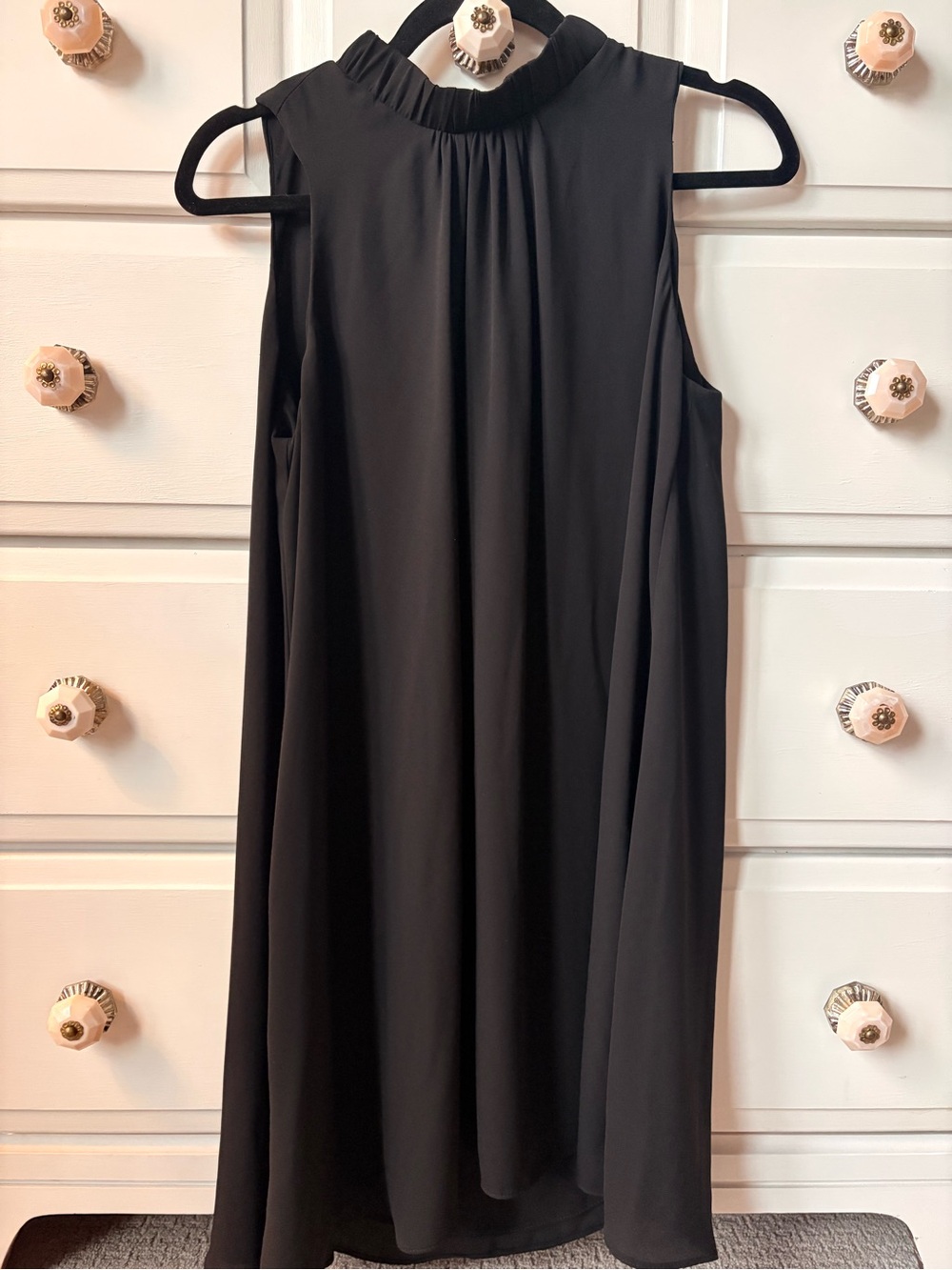 Krisa Black Sleeveless High-Neck Women’s Dress